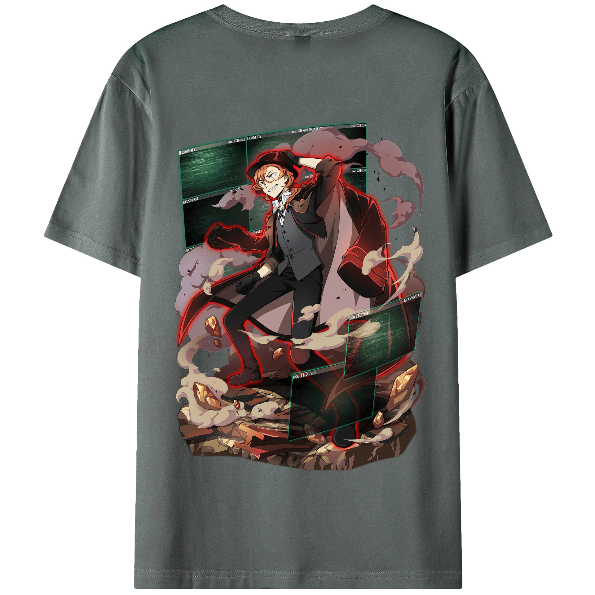 （画像用） 文豪ストレイドッグス Bungo Stray Dogs 綿100％半袖Tシャツ（背面プリント）